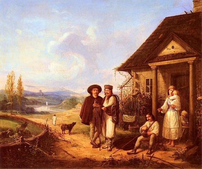 Wojciech Gerson Przed chata oil painting image
